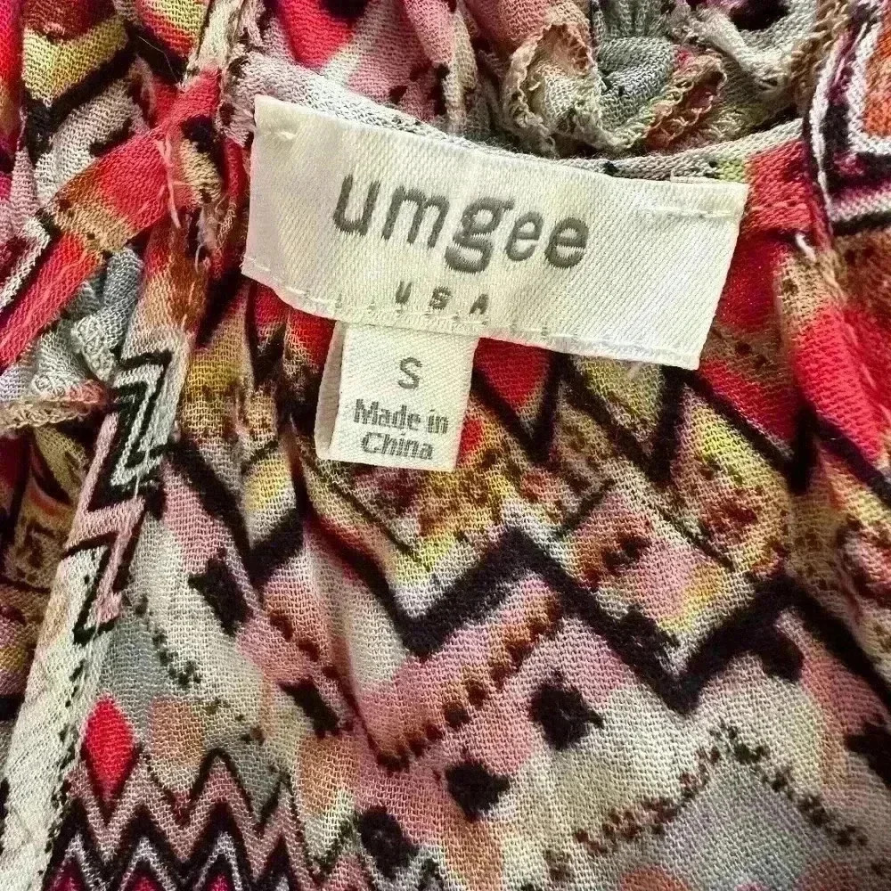 Umgee Bohemian Strappy Mini Dress Women's Size Small - Summer Lightweight Multi - Picture 6 of 7